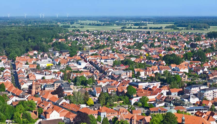 Ein Luftbild der Stadt Walsrode